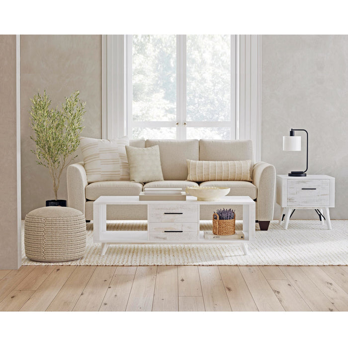 Rogen Rustic End Table in Rustic White