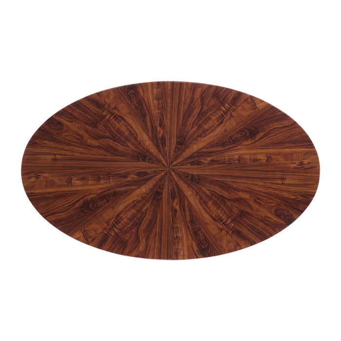 Rosemond Oval Coffee Table with Top in Cherry and Base in Black