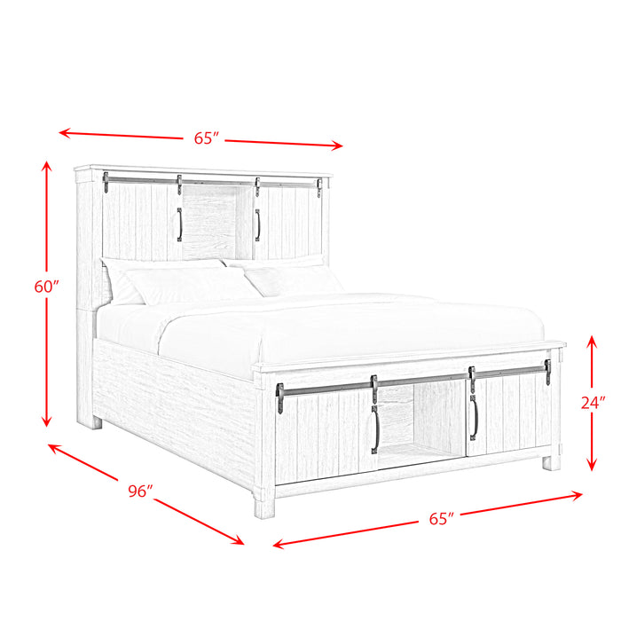 Scott Queen Storage Bed White Finish