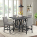 Seneca Square Counter Table with Lazy Susan in Grey – SKU D-7670-3-CT | HomeStyle Furniture