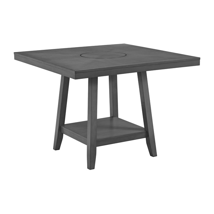 Seneca Square Counter Table with Lazy Susan in Grey