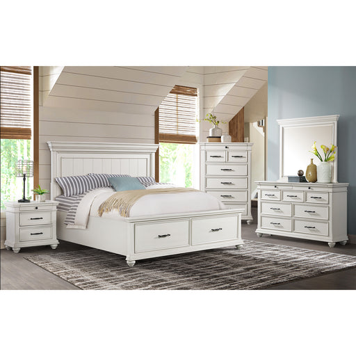 Slater King Bed in Antique White – SKU SR650KB | HomeStyle Furniture