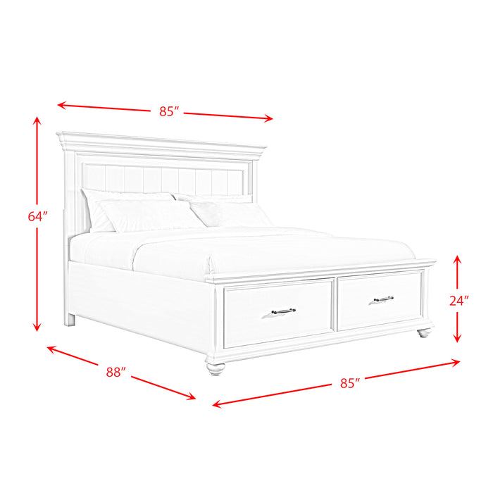 Slater King Platform Storage Bed in Grey