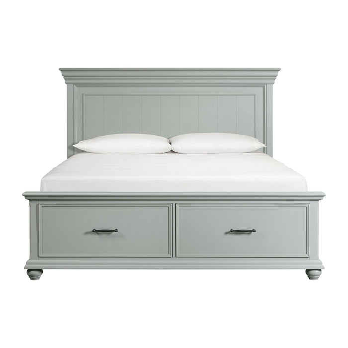 Slater King Platform Storage Bed in Grey