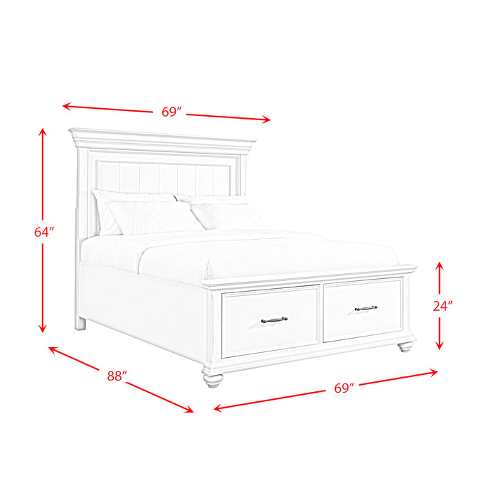 Slater Queen Platform Storage Bed in Grey