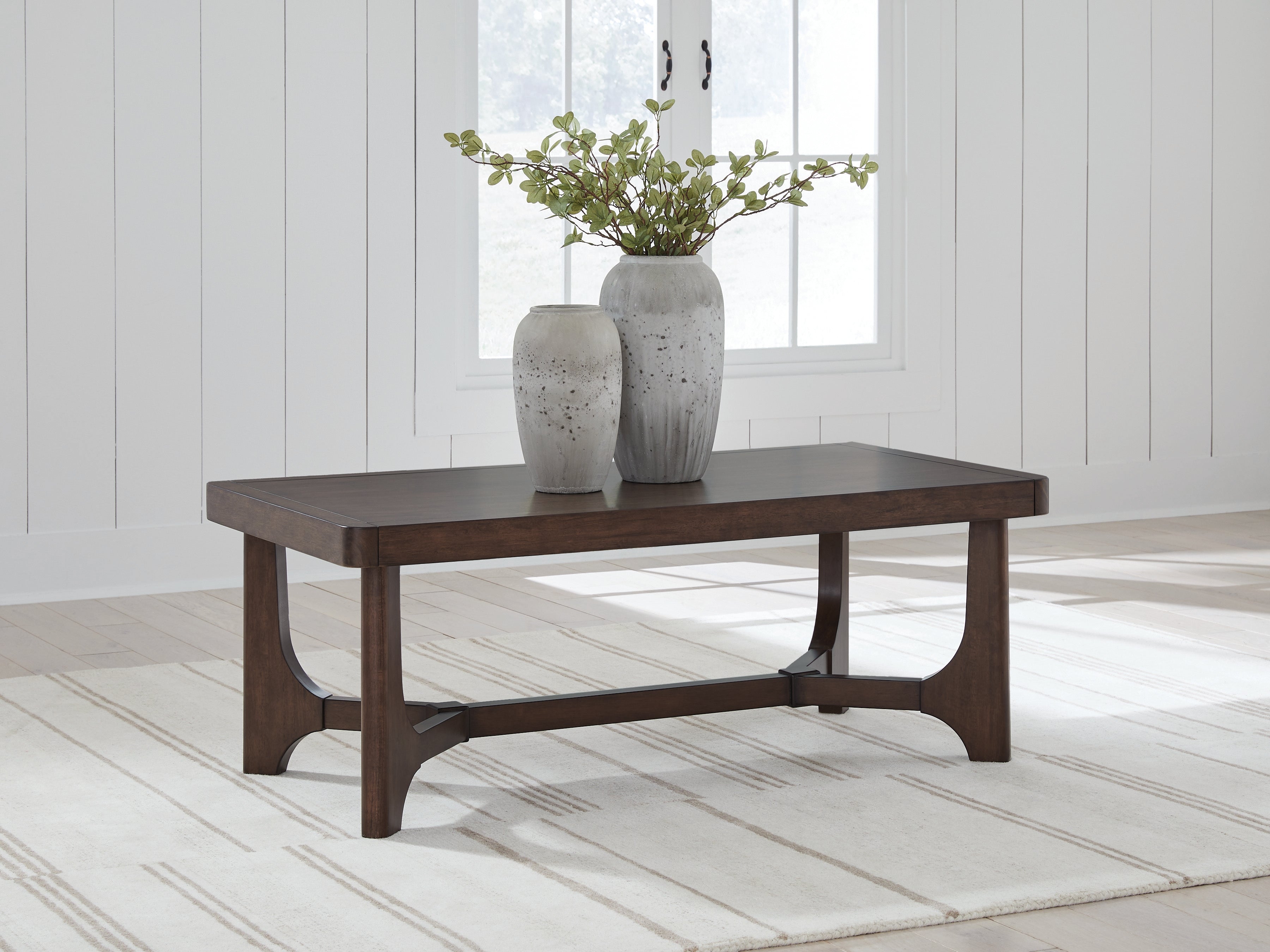 Homestyle Furniture - Ashley Furniture - Korestone Coffee Table - Rectangular Cocktail Table / Dark Brown - T438-1