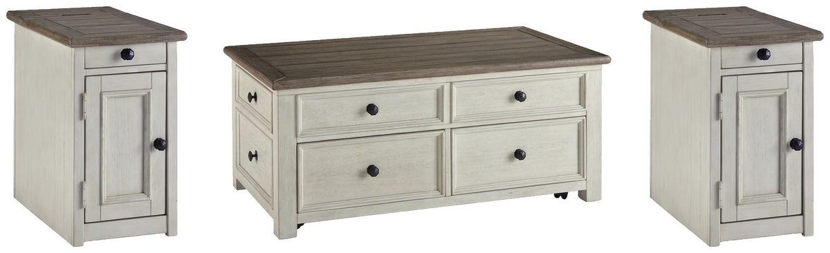 Homestyle Furniture - Ashley Furniture - Bolanburg Coffee Table and 2 Chairside End Tables - Coffee Table and 2 Chairside End Tables - T637T2