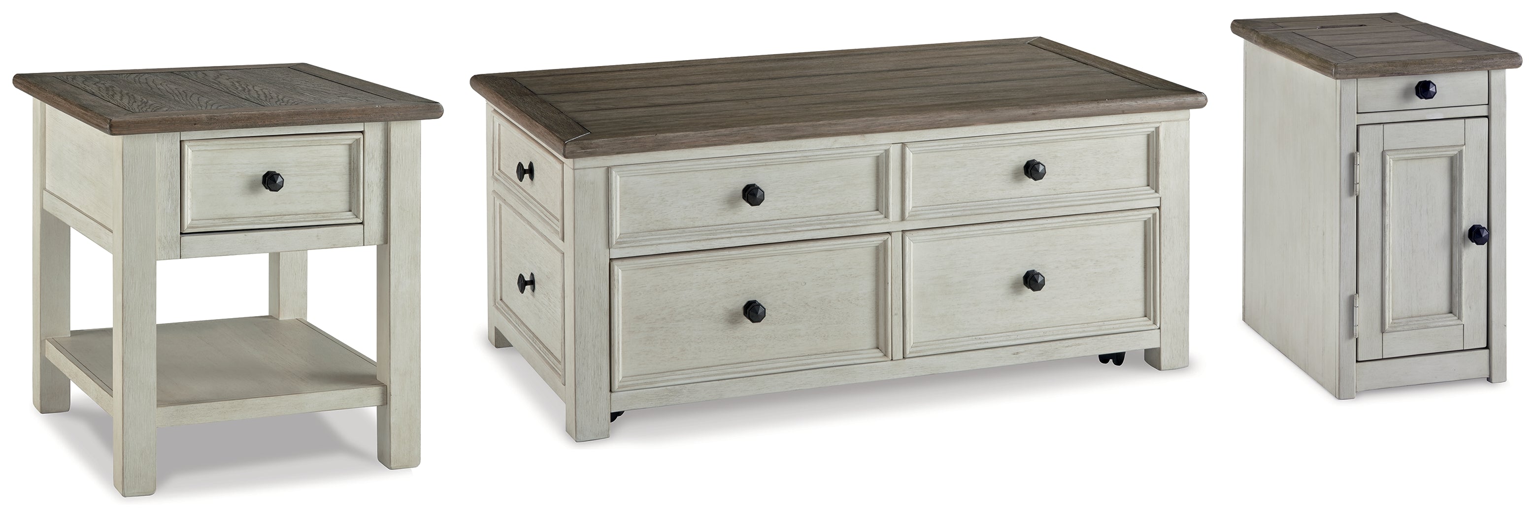 Homestyle Furniture - Ashley Furniture - Bolanburg Coffee Table with End Table and Chairside End Table - Coffee Table with End Table and Chairside End Table - T637T1