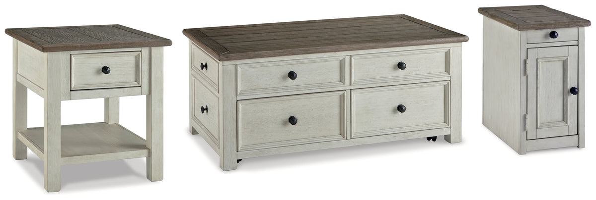 Homestyle Furniture - Ashley Furniture - Bolanburg Coffee Table with End Table and Chairside End Table - Coffee Table with End Table and Chairside End Table - T637T1