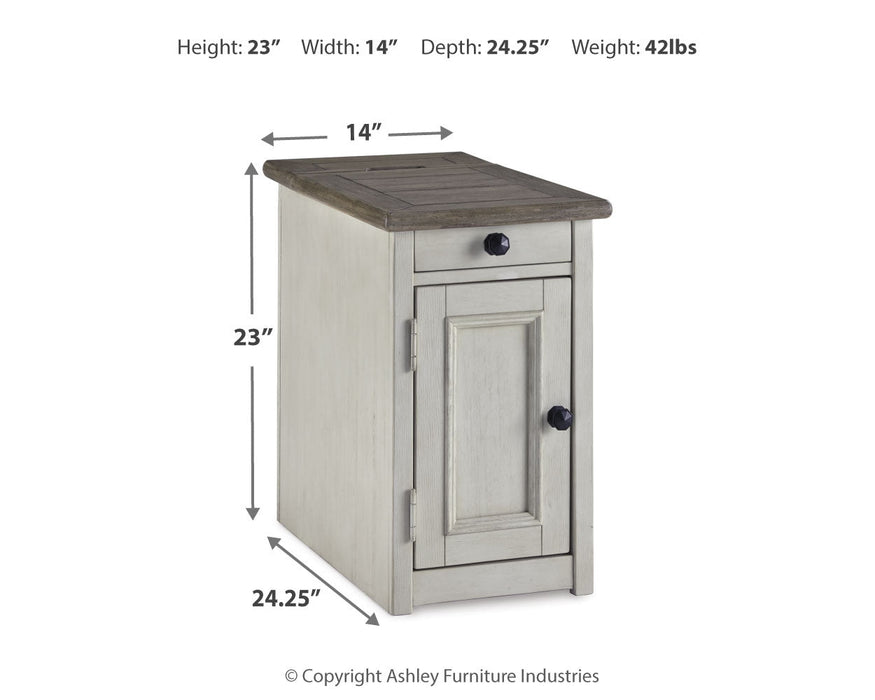 Bolanburg Chairside End Table with USB Ports & Outlets  Homestyle Furniture (ARk)