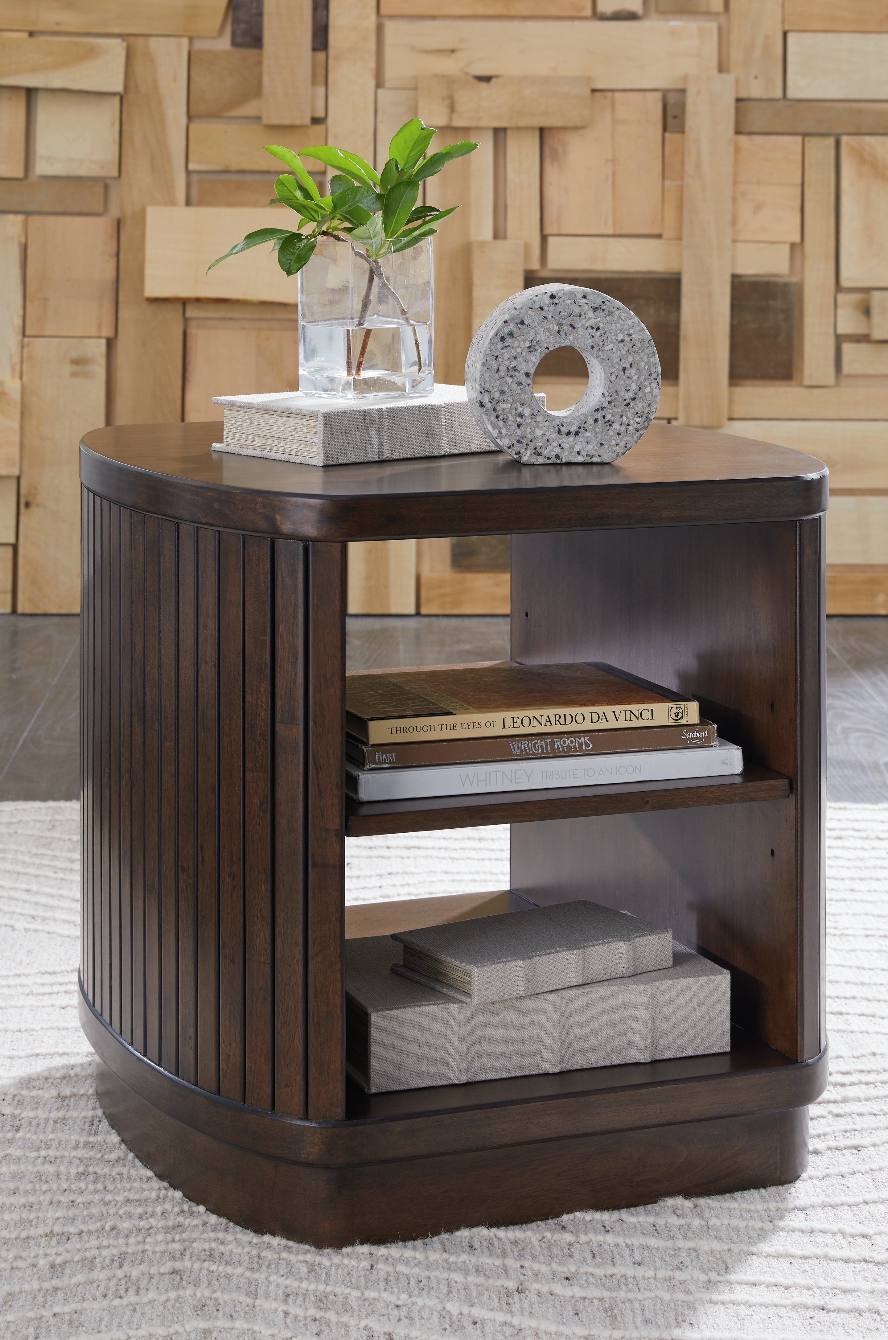 Homestyle Furniture - Ashley Furniture - Korestone End Table - Square End Table / Dark Brown - T679-2