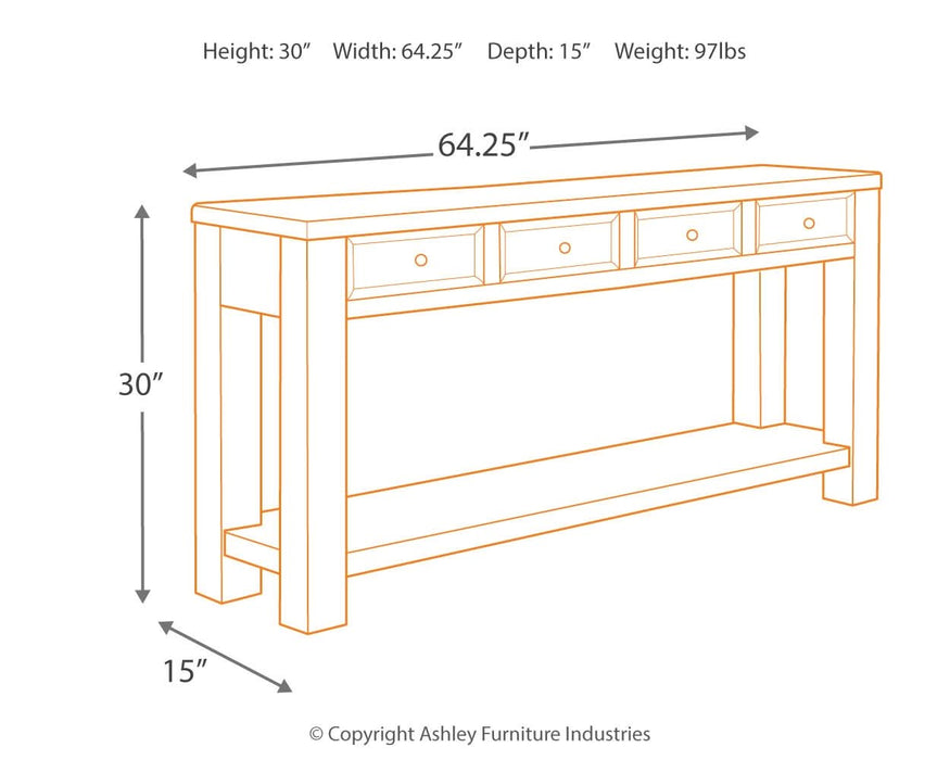 Gavelston Sofa/Console Table  Homestyle Furniture (ARk)