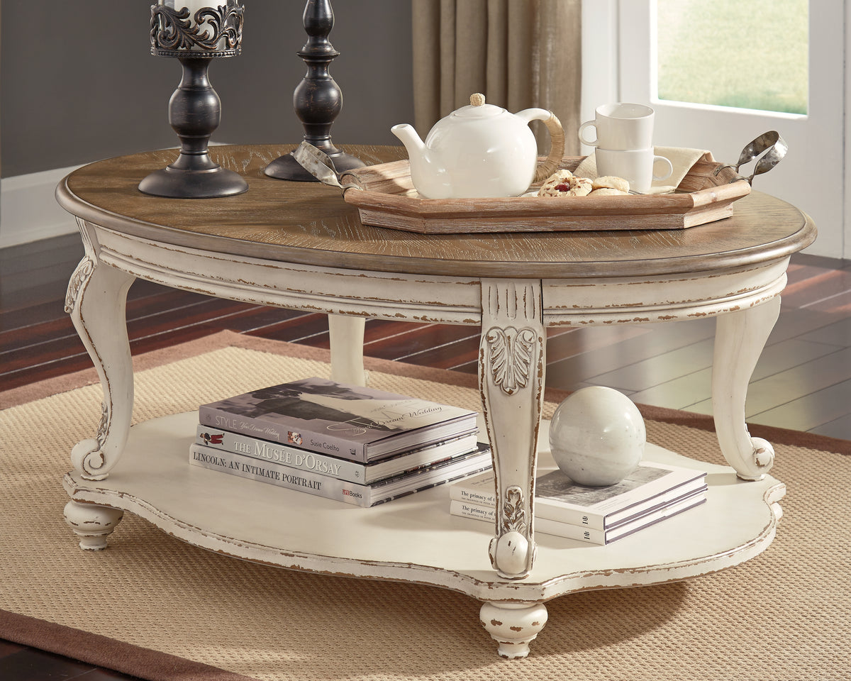 Homestyle Furniture - Ashley Furniture - Realyn Coffee Table - Oval Cocktail Table - T743-0