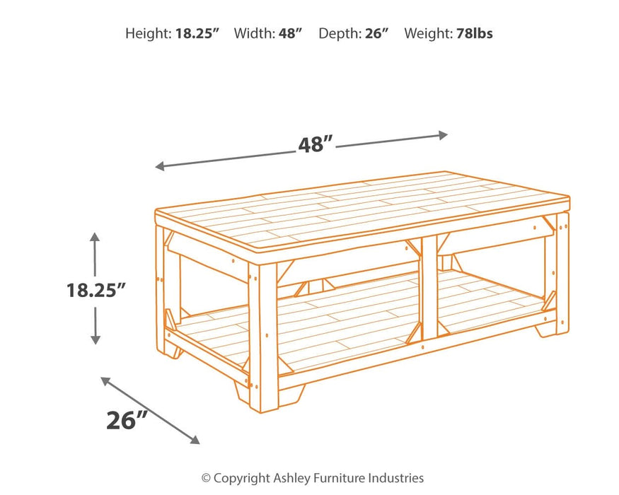 Fregine Coffee Table with Lift Top  Homestyle Furniture (ARk)