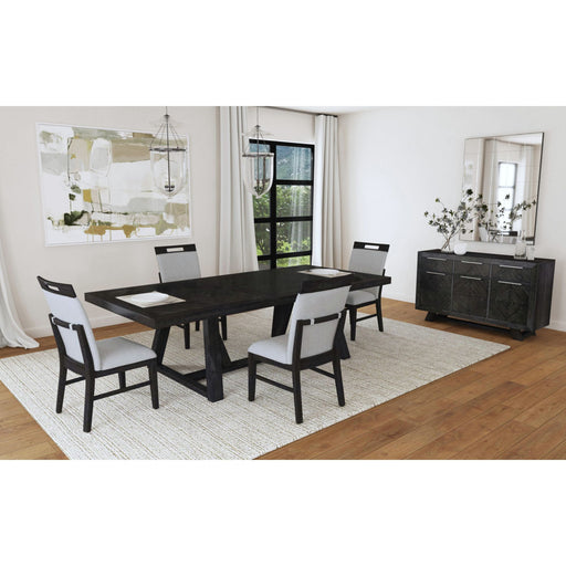 Transcend Dining Table with 22"" Leaf in Charcoal – SKU D-12980-3-DT | HomeStyle Furniture
