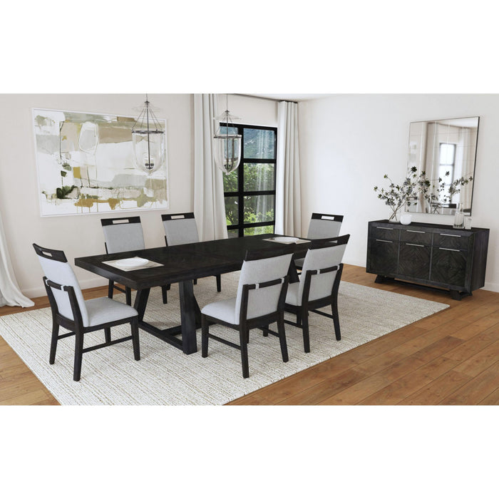 Transcend Dining Table with 22"" Leaf in Charcoal