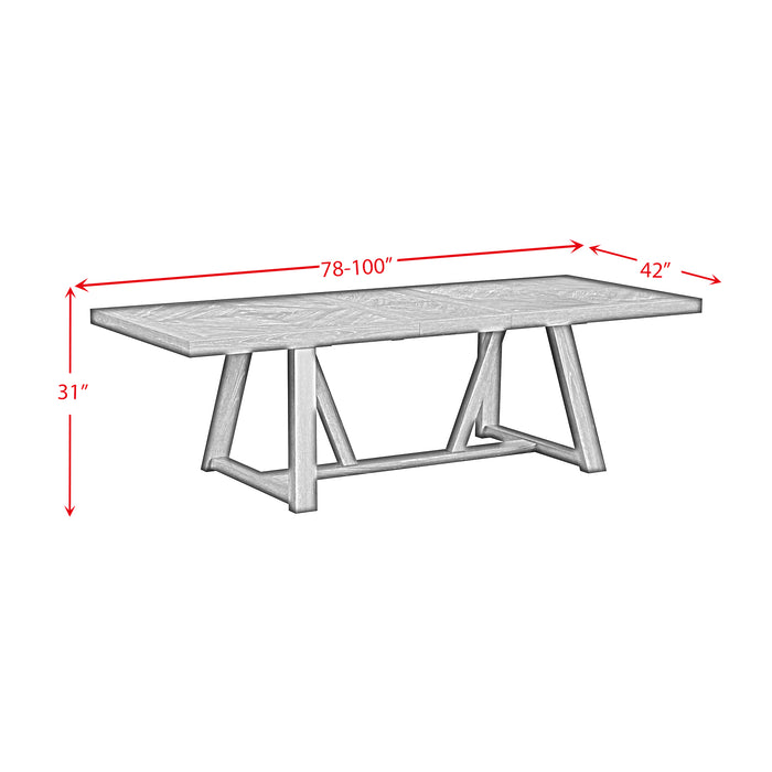 Transcend Dining Table with 22"" Leaf in Charcoal