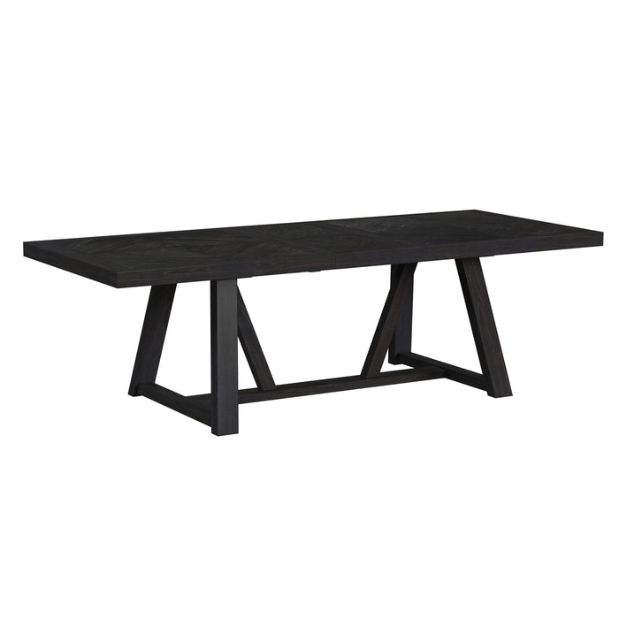 Transcend Dining Table with 22"" Leaf in Charcoal