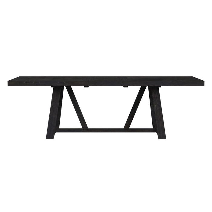 Transcend Dining Table with 22"" Leaf in Charcoal