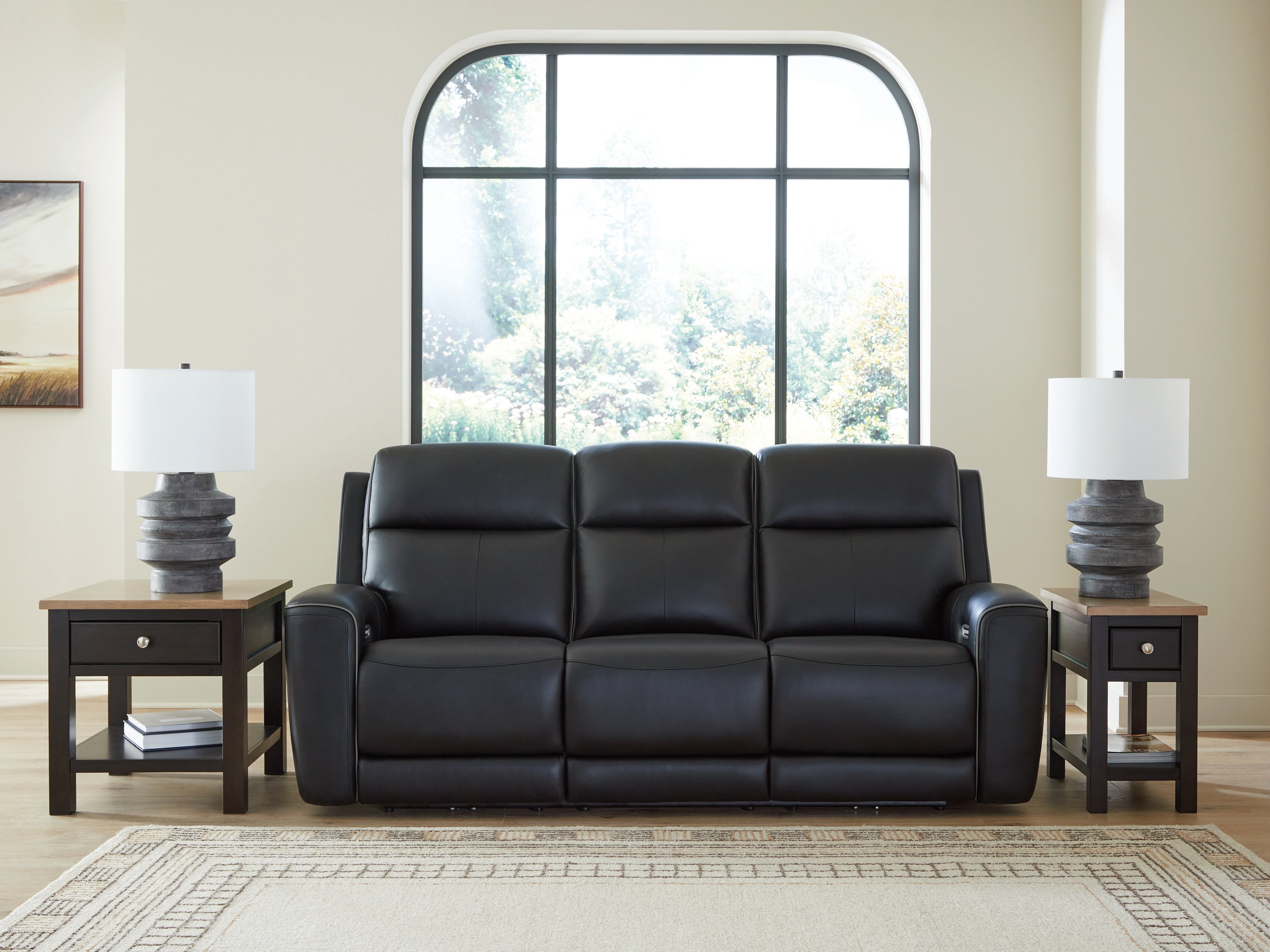 Homestyle Furniture - Ashley Furniture - 5Z-Comfort Power Reclining Sofa - PWR REC Sofa with ADJ Headrest / Onyx - PCU1090215