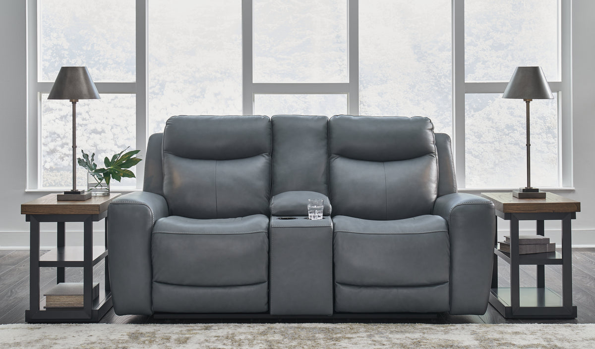 Homestyle Furniture - Ashley Furniture - Mindanao Power Reclining Loveseat with Console - PWR REC Loveseat/CON/ADJ HDRST - U5950418