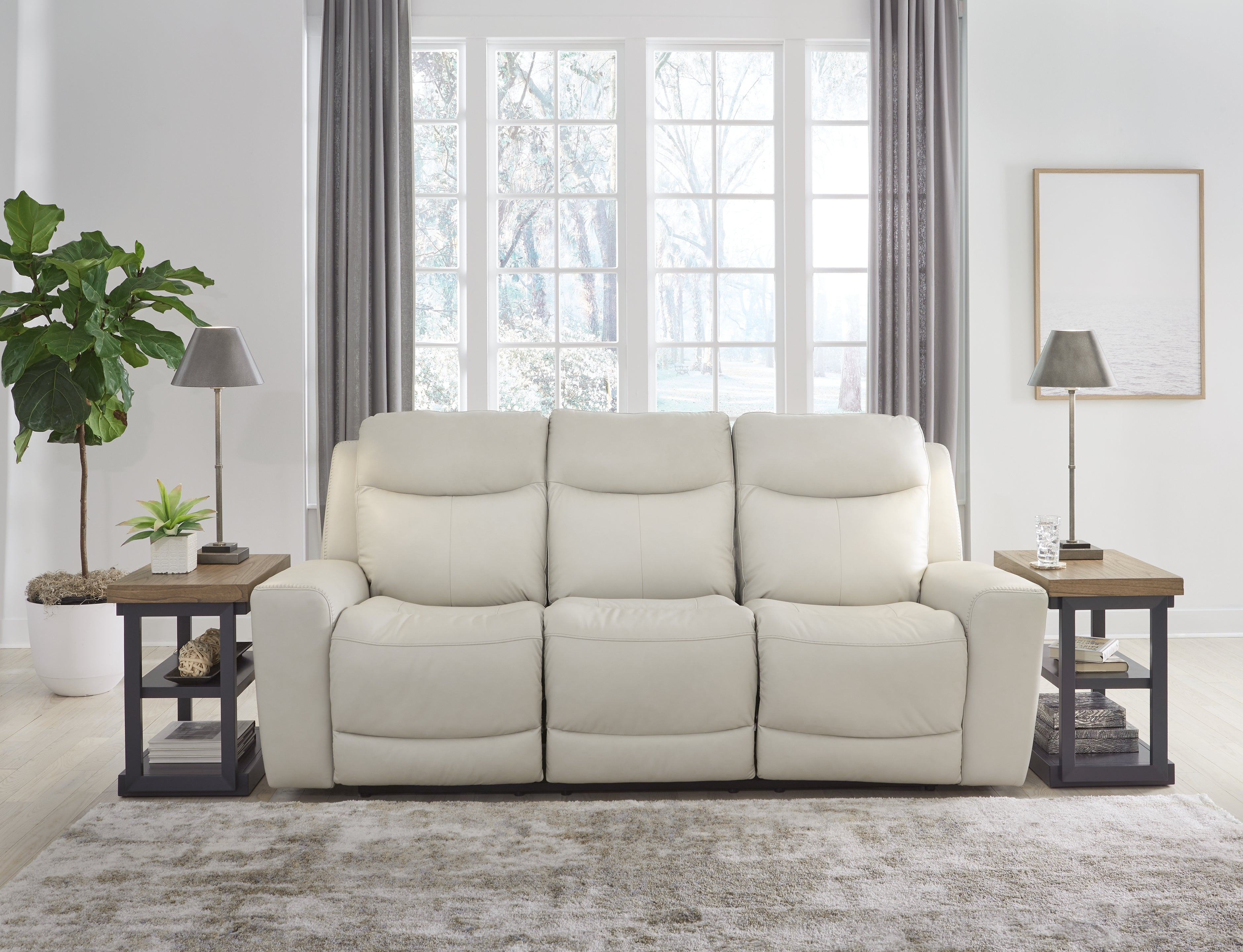 Homestyle Furniture - Ashley Furniture - Mindanao Power Reclining Sofa - PWR REC Sofa with ADJ Headrest / Coconut - U5950515