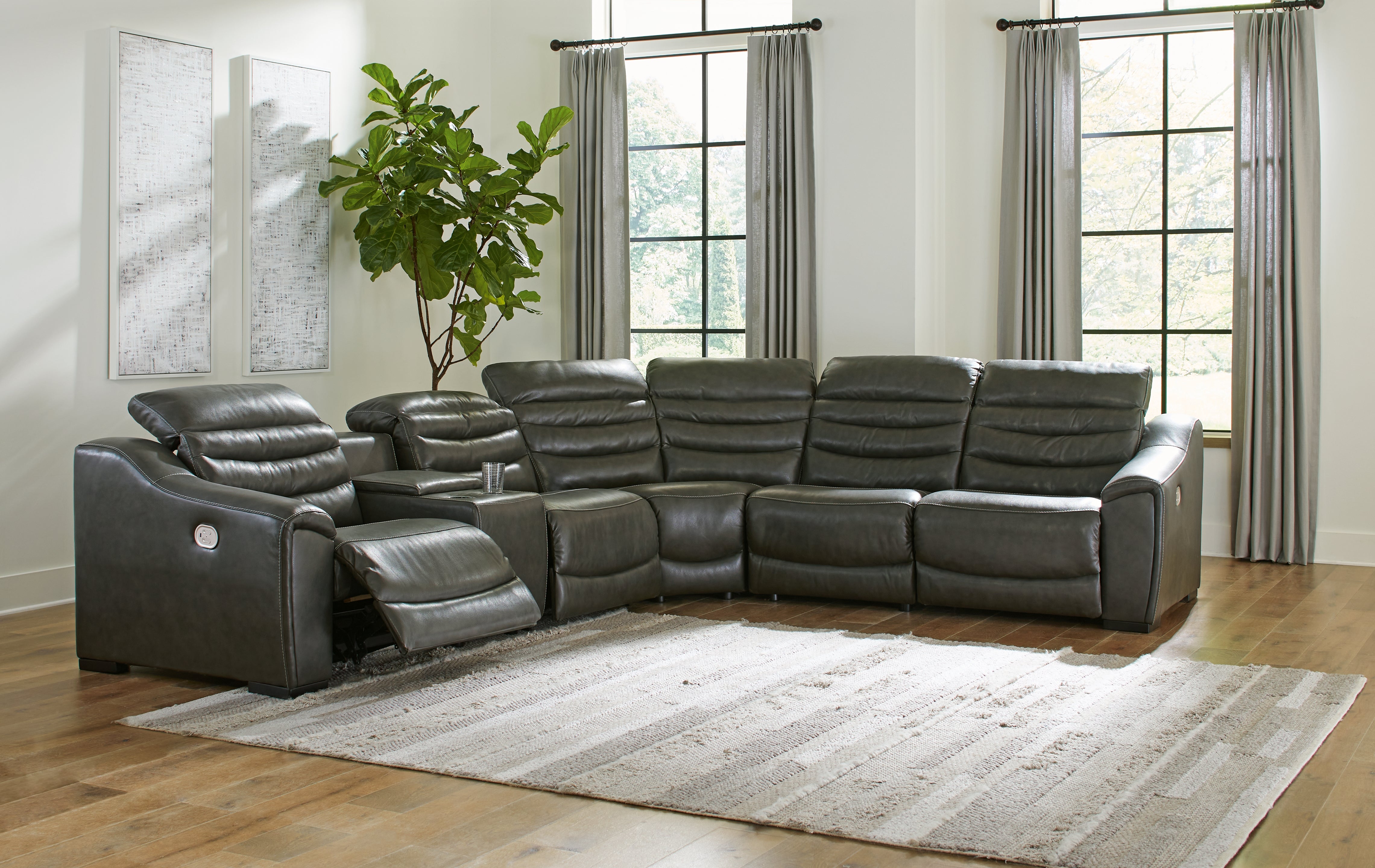Homestyle Furniture - Ashley Furniture - Center Line 6-Piece Power Reclining Sectional - 6-Piece Power Reclining Sectional - U63404S4