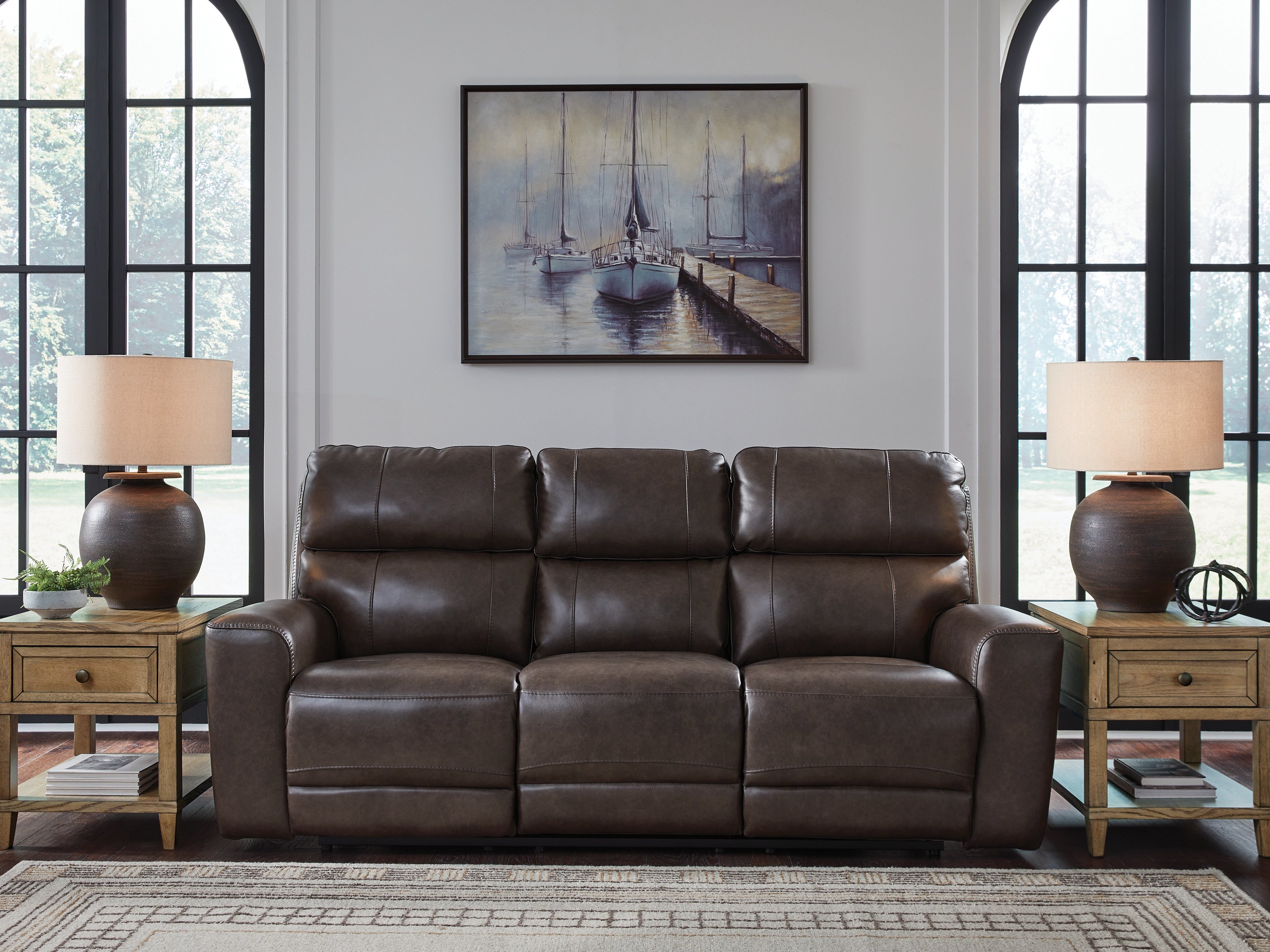 Homestyle Furniture - Ashley Furniture - Crossplex Power Reclining Sofa - PWR REC Sofa with ADJ Headrest - PCU6450615