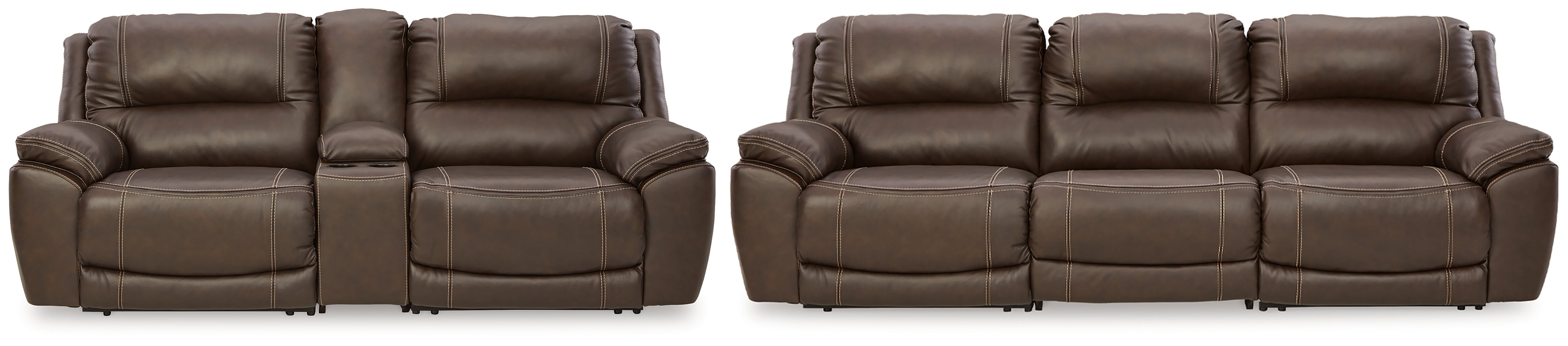 Homestyle Furniture - Ashley Furniture - Dunleith 3-Piece Reclining Sofa and 3-Piece Loveseat with Console - 3-Piece Reclining Sofa and 3-Piece Loveseat with Console - U71604U1