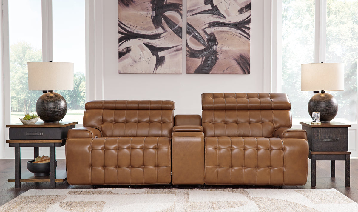 Homestyle Furniture - Ashley Furniture - Temmpton 3-Piece Power Reclining Sectional Loveseat with Console - 3-Piece Power Reclining Sectional Loveseat with Console - U92708S2