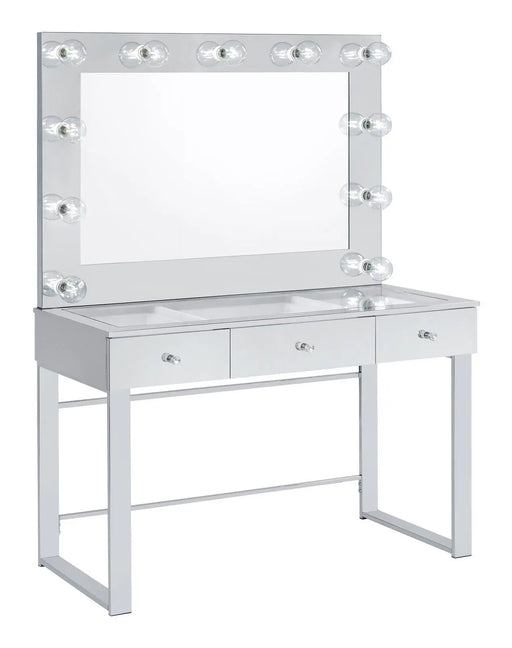 Umbridge 3-drawer Vanity with Lighting Chrome and White  Homestyle Furniture (ARk)