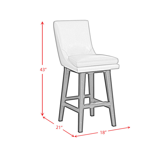 Villanova Swivel Bar Stool with Beige PU in Espresso (2 Per Carton)