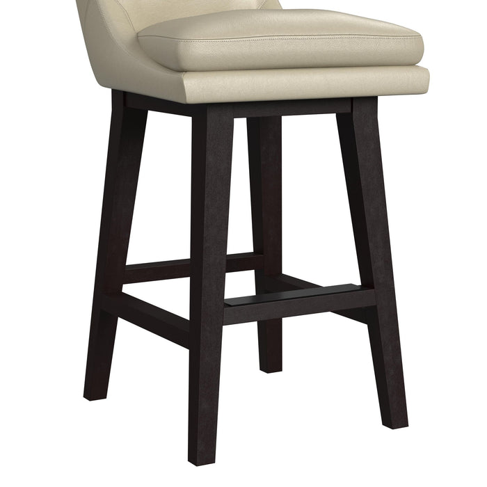 Villanova Swivel Bar Stool with Beige PU in Espresso (2 Per Carton)