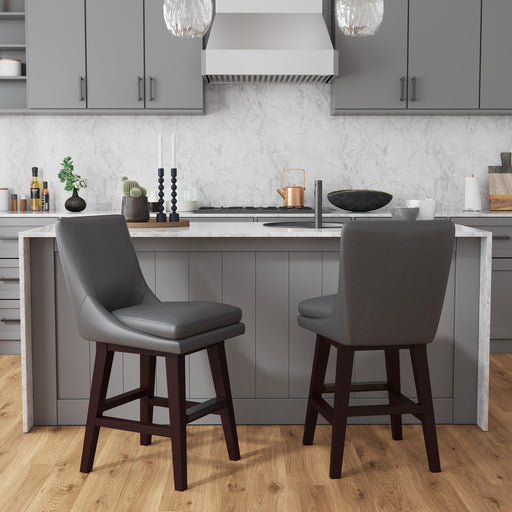Villanova Swivel Counter Stool with Pewter PU in Espresso (2 Per Carton) – SKU D-13220-5-CST | HomeStyle Furniture
