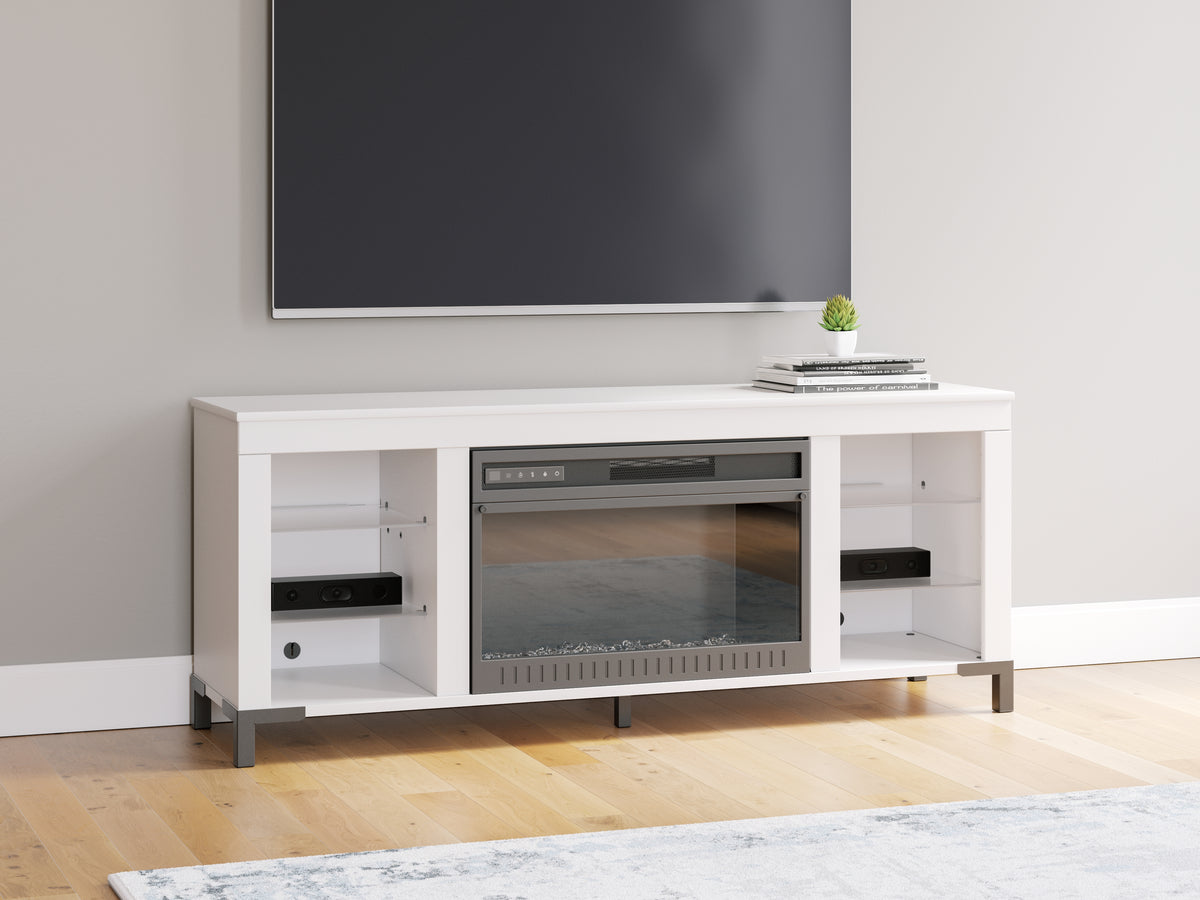 Homestyle Furniture - Ashley Furniture - Brollevi 60" TV Stand with Electric Fireplace - 60" with Electric Fireplace - W2722-168