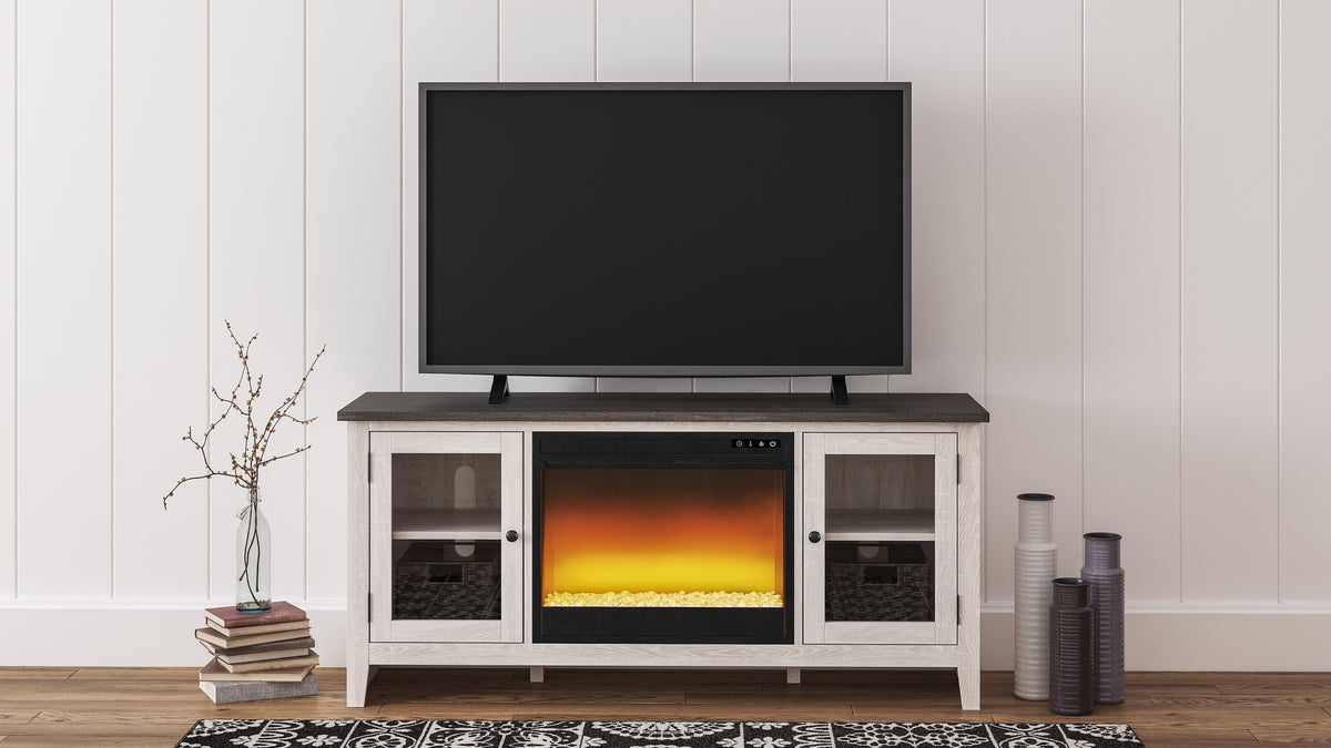 Homestyle Furniture - Ashley Furniture - Dorrinson 60" TV Stand with Electric Fireplace - 60" TV Stand with Electric Fireplace - W287W2