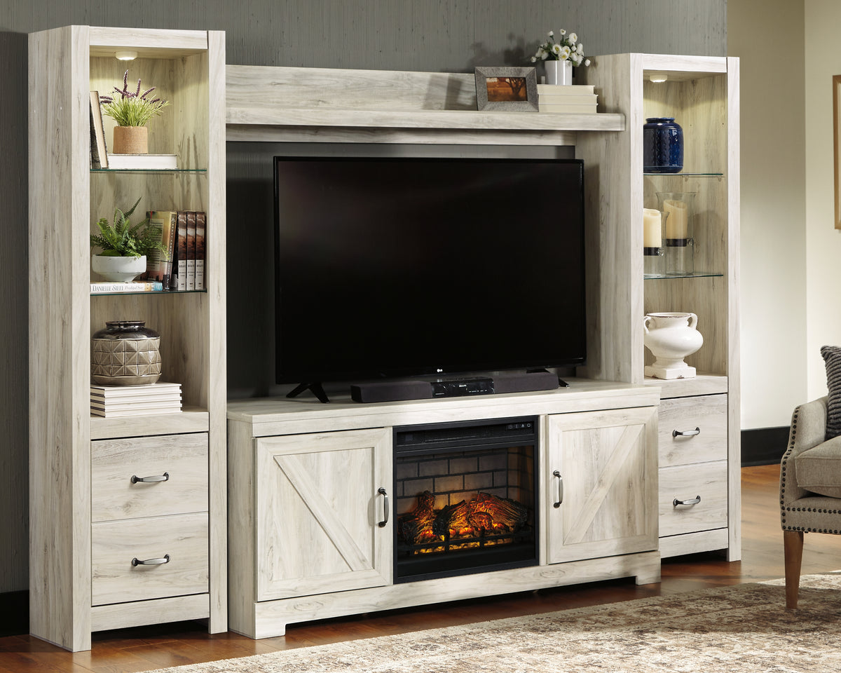 Homestyle Furniture - Ashley Furniture - Bellaby 4-Piece Entertainment Center with Electric Fireplace - 4-Piece Entertainment Center with Electric Fireplace - W331W8
