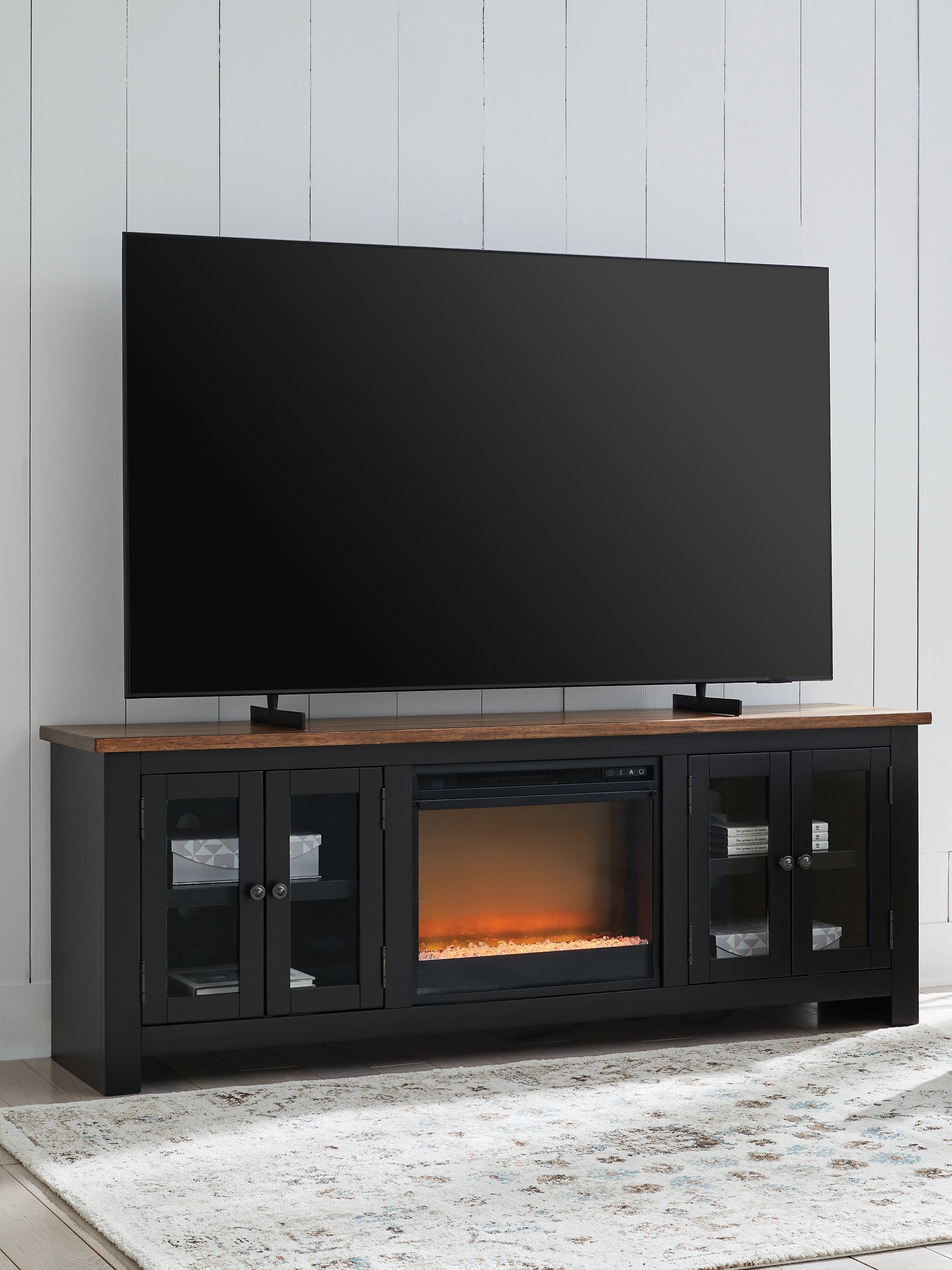 Homestyle Furniture - Ashley Furniture - Wildenauer 76" TV Stand with Electric Fireplace - 76" TV Stand with Electric Fireplace - W664W2
