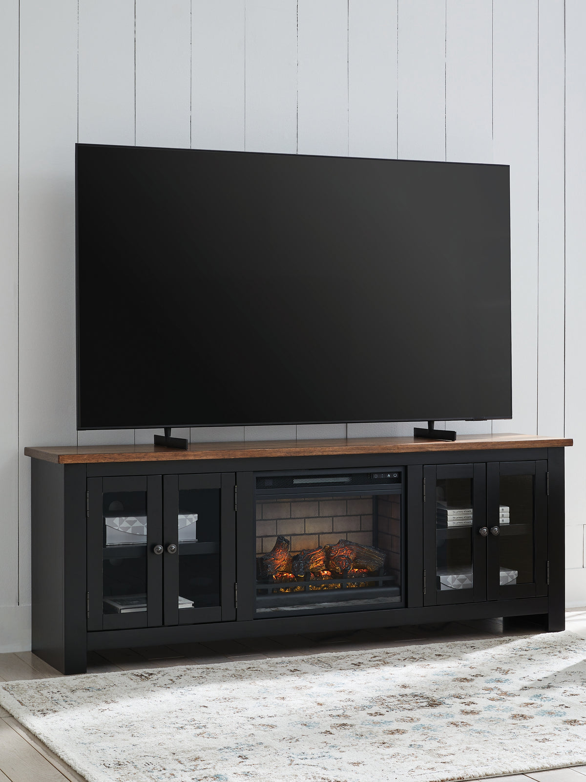 Homestyle Furniture - Ashley Furniture - Wildenauer 76" TV Stand with Electric Fireplace - 76" TV Stand with Electric Fireplace - W664W1