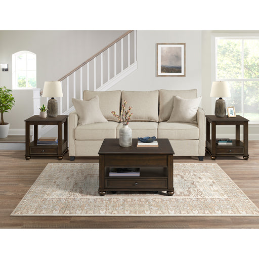 Wagner Square Lift-Top Coffee Table w/ Casters in Cherry – SKU T-15740-5-SCT | HomeStyle Furniture
