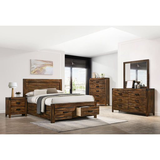 Warner King Platform Storage Bed in Chestnut – SKU WN100KSB | HomeStyle Furniture