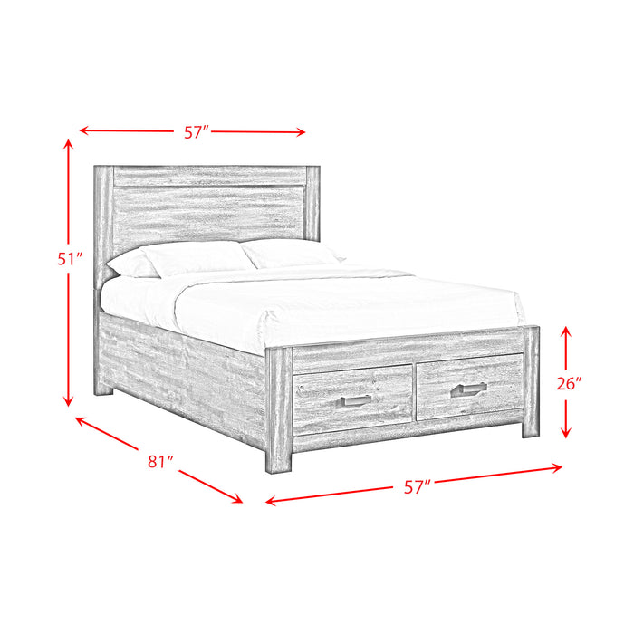 Warner Full Platform Storage Bed in Chestnut