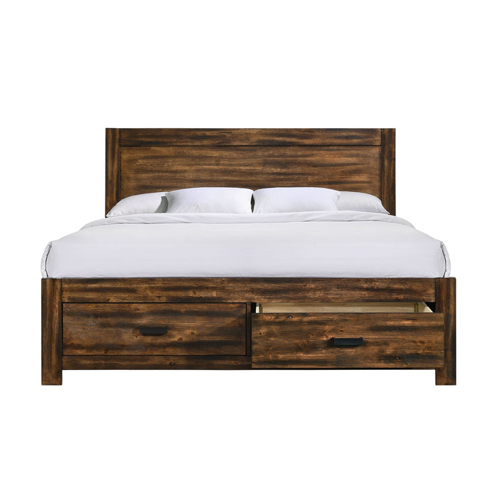 Warner King Platform Storage Bed in Chestnut