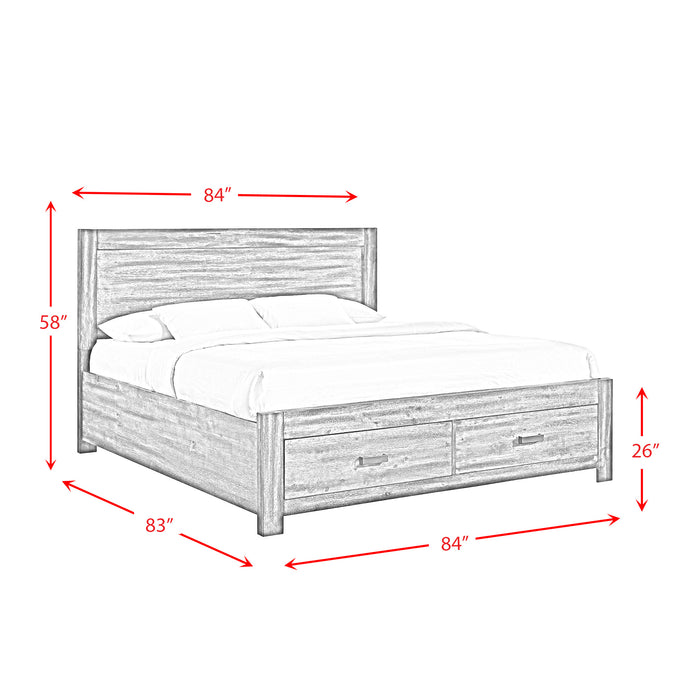 Warner King Platform Storage Bed in Chestnut