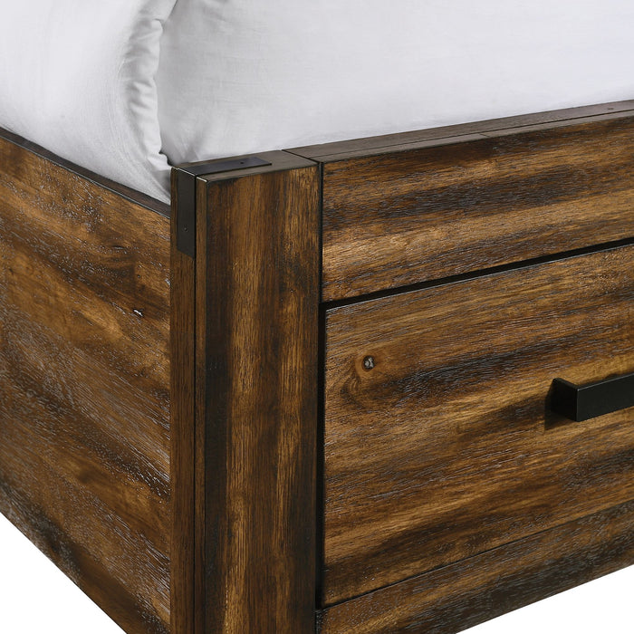 Warner Queen Platform Storage Bed in Chestnut