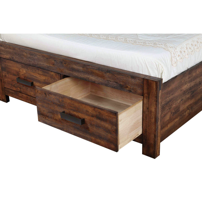 Warner Queen Platform Storage Bed in Chestnut