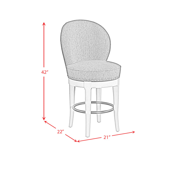 Westford Swivel Bar Stool with Grey Linen in Grey (2 Per Carton)