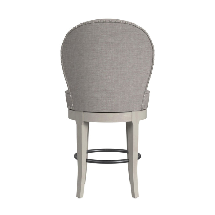 Westford Swivel Bar Stool with Grey Linen in Grey (2 Per Carton)