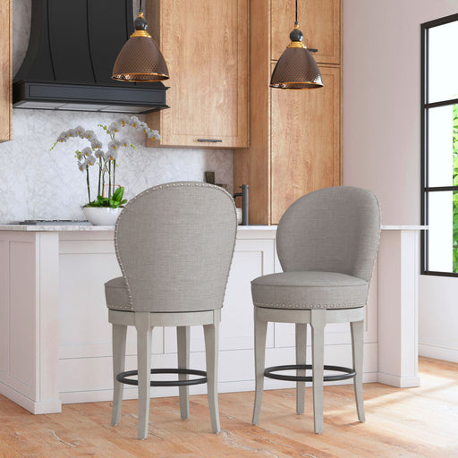 Westford Swivel Bar Stool with Grey Linen in Grey (2 Per Carton) – SKU D-13240-3-BST | HomeStyle Furniture