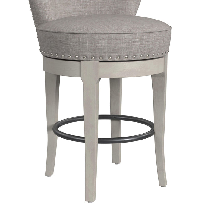 Westford Swivel Bar Stool with Grey Linen in Grey (2 Per Carton)